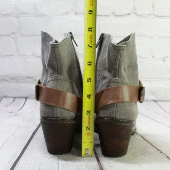 OTBT Bedford Gray Suede Side Zip Low Heel Ankle Boots Size 6.5 M - Picture 6 of 9